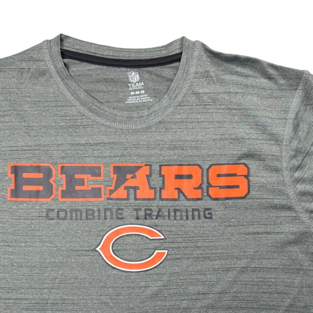 NFL Team Apparel Chicago Bears Combine Training Mens Gray Performance Shirt M